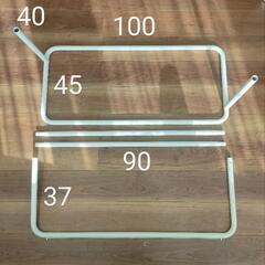 ロングコートもかけられる☆アイアンバー洋服ラック　組み立て式の画像