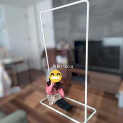 ロングコートもかけられる☆アイアンバー洋服ラック　組み立て式の画像