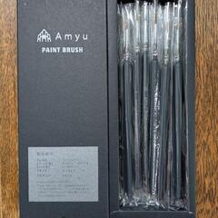 【0円無料 中古品】Amyu ペイントブラシ 面相筆 ブラック プラモデル フィギュア 塗装 画筆 11本セットの画像