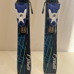値下げ 120cm ジュニア用 スキー板 ストック付き kazama spax j 中古品 青系の画像