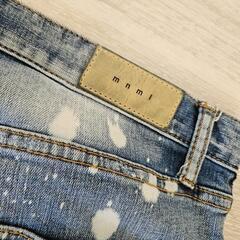 値下げ　mnml ダメージ スキニー ジップアップ デニムの画像
