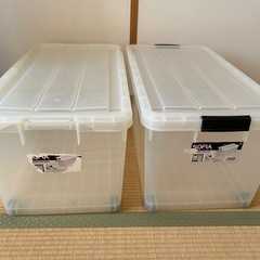 キャスター付きプラスチックケース　衣装ケース　2個セット