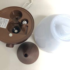 アウトレット☆アロマLED加湿器 KH-201 ブラウン 木目 2.4Lの画像