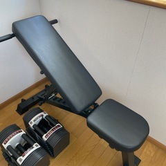 可変式ダンベルとトレーニングベンチ