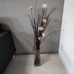 【売り切れ！】ガラス花瓶 造花
