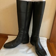 美品:ジョッキーブーツ 黒 24.5