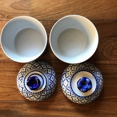 値下げ　40%off.  タイ製　ホワイト&ブルー 2セット ホワイト&ブルーの画像