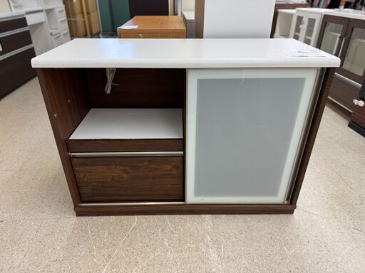 ★ジモティ割あり★  キッチンカウンター ブラウン H85.5×D50×W120 クリーニング済み TJ10496