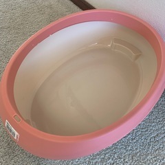 猫用トイレ 透明カバー付き ピンクホワイトの画像