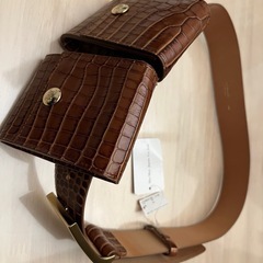 【新品未使用】Max Mara マックスマーラ ウエスト バッグ クロコ 型押し ベルト付き　Mサイズの画像