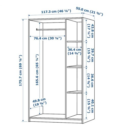 IKEA ワードローブ　棚 ラッケスタード RAKKESTAD