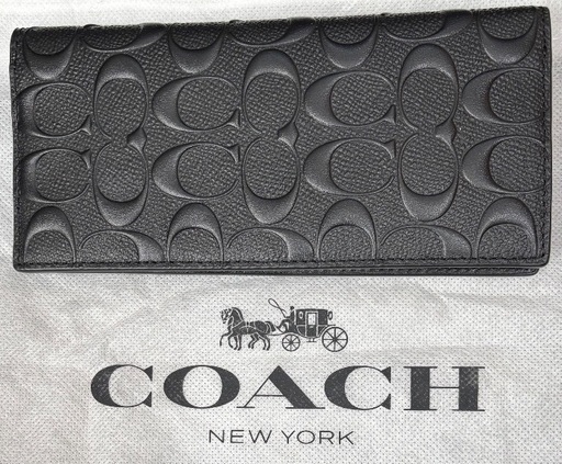 再値下しました。　コーチ COACH 財布 メンズ 長財布 二つ折り 本革 レザー 長財布 91636QBBK
