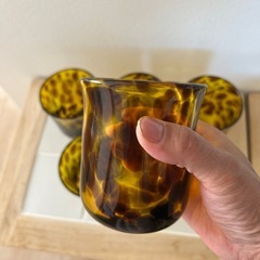 ヒョウ柄グラス５個セットの画像