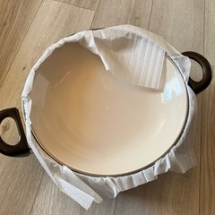 希少レトロ！未使用・美品！かるがもランド 両手鍋 ホーロー鍋 24㎝の画像