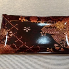 新品　金箔模様 漆器 長方形皿　和食器　お皿　小物入れ　和モダン　桜