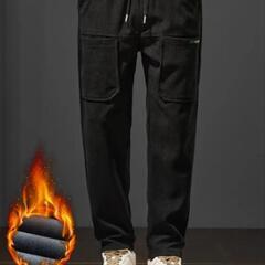 新品🉐 XXLメンズカジュアルフリース裏起毛パンツ、ポリエステルミドルウエストドローストリングウエストバンド、わずかにストレッチの効いた生地、アルファベットパターン、レギュラーフィット、織り、週末のカジュアルに - 冬用大人ズボンの画像