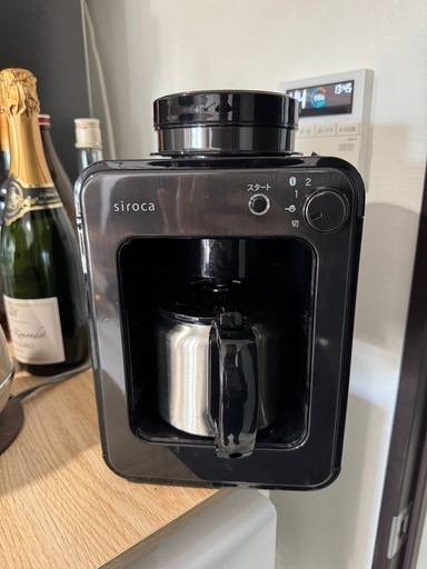 シロカ 全自動コーヒーメーカー アイスコーヒー対応 静音 コンパクト ミル2段階 豆/粉両対応