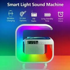 ブルートゥーススピーカー！目覚まし、スマホワイヤレス充電、時計　...