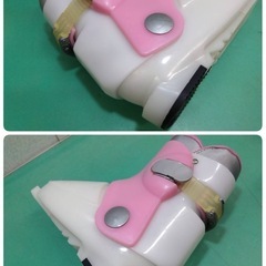 ● 18)  PX Growhill キッズ ジュニア  スキー ブーツ  234mm 17cm  スキー靴 ピンク×ホワイト 中古 ①の画像