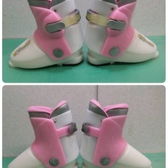 ● 18)  PX Growhill キッズ ジュニア  スキー ブーツ  234mm 17cm  スキー靴 ピンク×ホワイト 中古 ①の画像