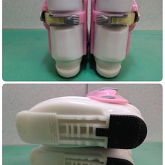 ● 18)  PX Growhill キッズ ジュニア  スキー ブーツ  234mm 17cm  スキー靴 ピンク×ホワイト 中古 ①の画像