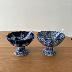 【希少】デザート椀&スプーン 6脚セットの画像