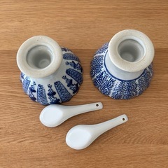 【希少】デザート椀&スプーン 6脚セットの画像