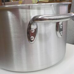 未使用 アルミ製 半寸胴鍋 33㎝ 蓋付き 両手鍋 煮込み料理 業務用 調理器具 西岡店の画像