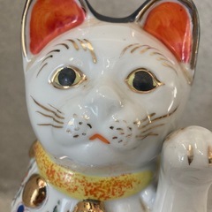 アンテーク　気品たかい猫　　中古 古い招き猫 枯竹 竹根 彫刻 高さ22cm 日本 アンティーク 古民家