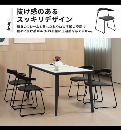 ダイニングチェア 2脚セット アイアン ブラック