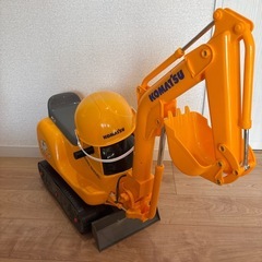 トヨコー マイクロ ショベル コマツ PC01 イエロー 足けり 乗れる 働く車 工事車両 乗用/電動 おもちゃ 知育玩具 音出し 動作OK 中古 の画像