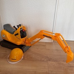 トヨコー マイクロ ショベル コマツ PC01 イエロー 足けり 乗れる 働く車 工事車両 乗用/電動 おもちゃ 知育玩具 音出し 動作OK 中古 の画像