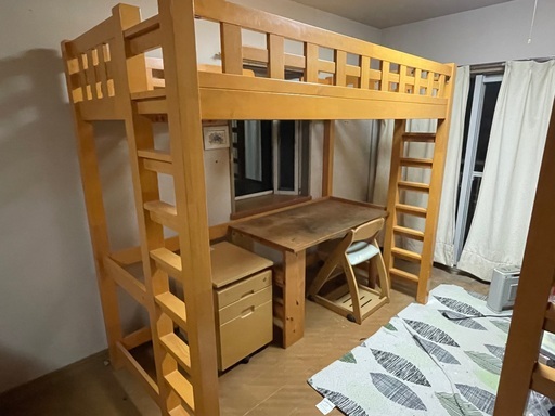 写真届きました！ロフトベット３台まとめて１００００円。分解搬送はご自身でお願いします。