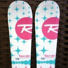 ☆ROSSIGNOL terrain ジュニアスキー カービングスキー 116cm スキー板 ビンディング 2点セット ロシニョール ホワイト 札幌 北20条店の画像