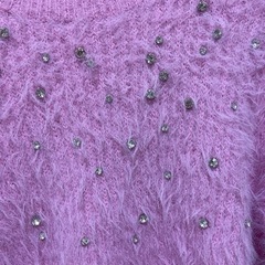 zara ビジュー　ニット　ストーンの画像