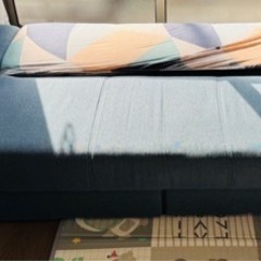 【ニトリ】3人掛けソファ 引き出し
収納付きソファベッド + スツール　の画像