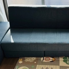 【ニトリ】3人掛けソファ 引き出し
収納付きソファベッド + スツール　の画像