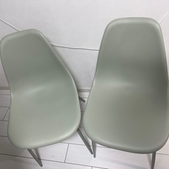 【美品】ダイニングチェア　2脚セット　ミント