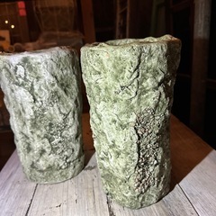 花瓶　植木鉢3個　砂利を埋め込んだ珍しにデザイン　の画像