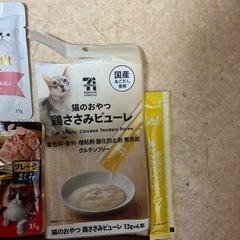 猫キャットフードおやつとパウチ譲ります！の画像