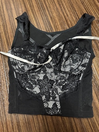 グラントイーワンズ補正下着ニッパービスチェ レース付きブラックボディスーツ D70