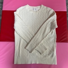 PLST プラステ　ケーブルニット　セーター　Lアイボリー