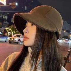 お値下げしました　レディース　キャップ　暖かい帽子　ブラウン　バック調節可の画像