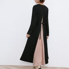 お値下げ　新品　レディース　ワンピース　重ね着風　部屋着　お買い物着　Ｌサイズの画像