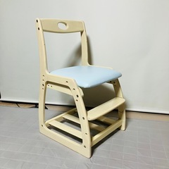 天然木 学習椅子 デスクチェア 水色