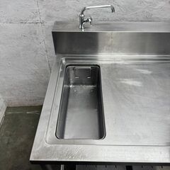 【Tanico】 タニコー 水切り付 1槽シンク BG 水栓１本付 ステンレス 業務用 流し台 W950×D750×H850mm N0590の画像