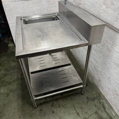 【Tanico】 タニコー 水切り付 1槽シンク BG 水栓１本付 ステンレス 業務用 流し台 W950×D750×H850mm N0590の画像