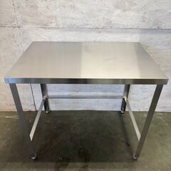 ステンレス製 作業台 調理台 業務用 厨房機器 店舗用品 W900×D600×H800 ステンレス 三方枠 中古 厨房 店舗 高さ調節可能 状態良好 Y0711