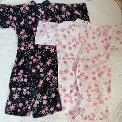 110cm120cm程度 姉妹お揃い甚平セット