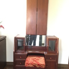 鏡台　三面鏡 紫檀　レトロ